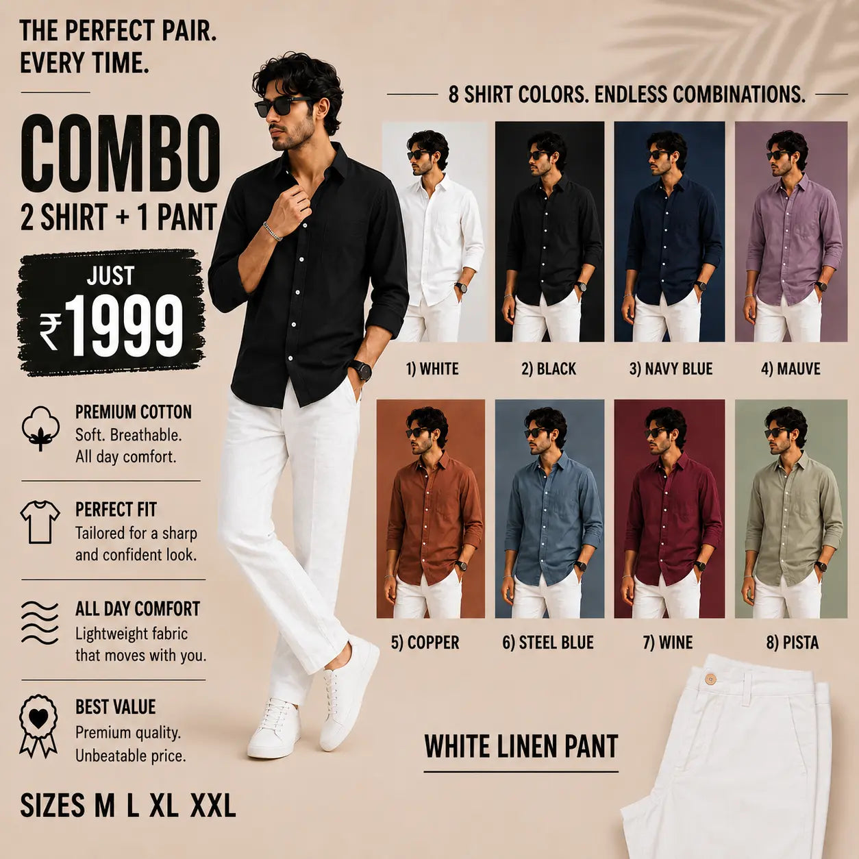 Combo 2 [2 Shirt + 1 Pant]